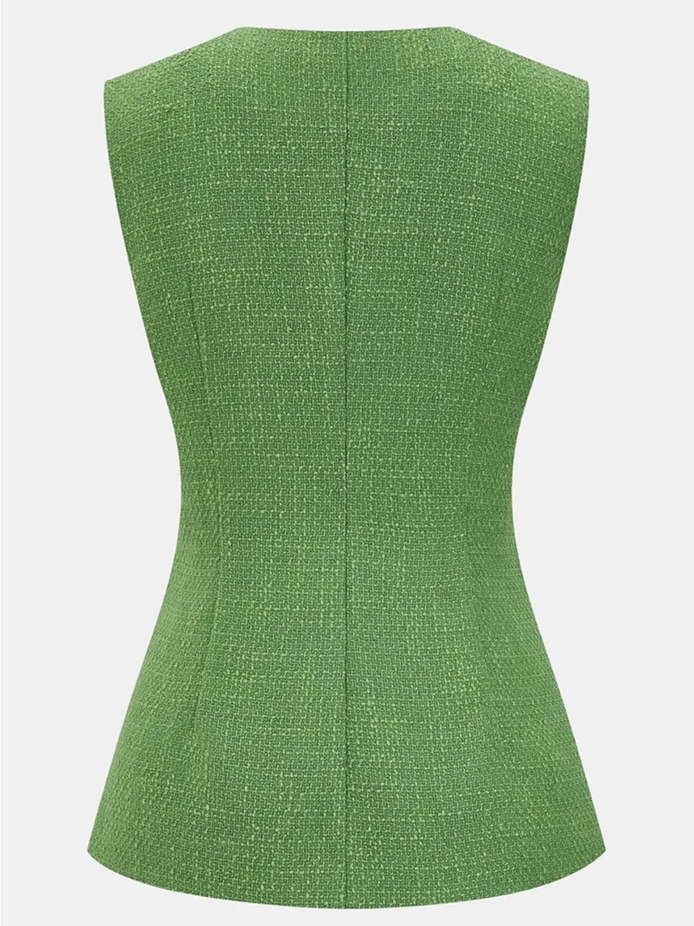 Commense Tweed Sleeveless Vest & Shorts Set - Green - Medium - Picture 5 of 11